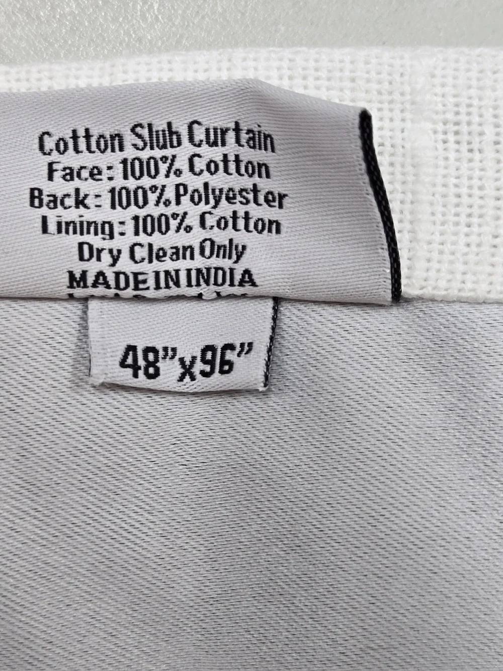 NWT QUINCE Set Of 2 48x96 Cotton Slub Blackout Curtains White 0742